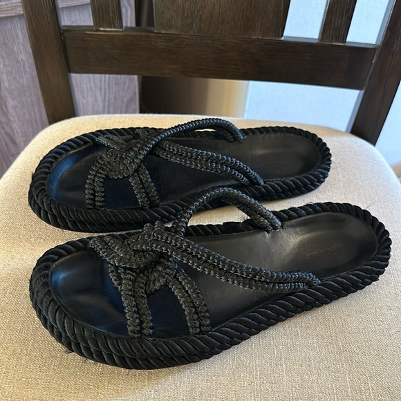 Isabel Marant Women’s Rope Slip On Sandals Flats Black Size 11 (41) - Picture 1 of 12